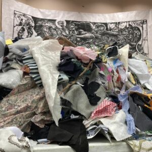 quilt materials in a pile